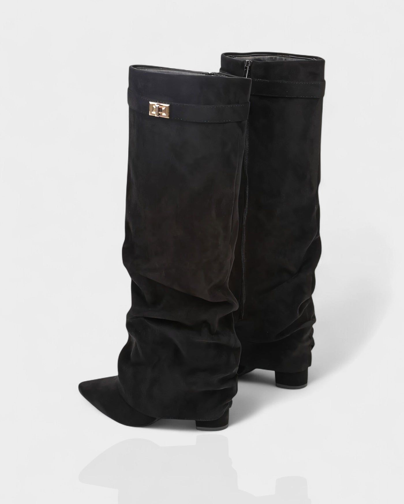 MAISY Slouchy Pointed-Toe Knee-High Boots