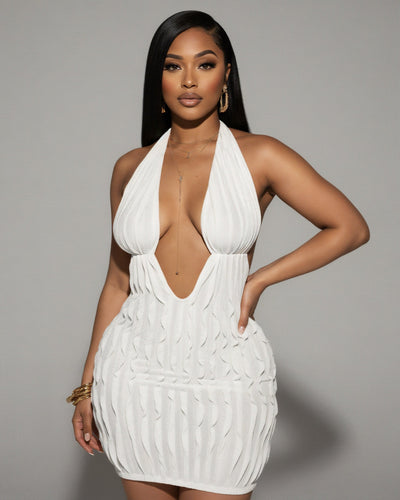 ELAINA Hollow Wavy Mini Dress