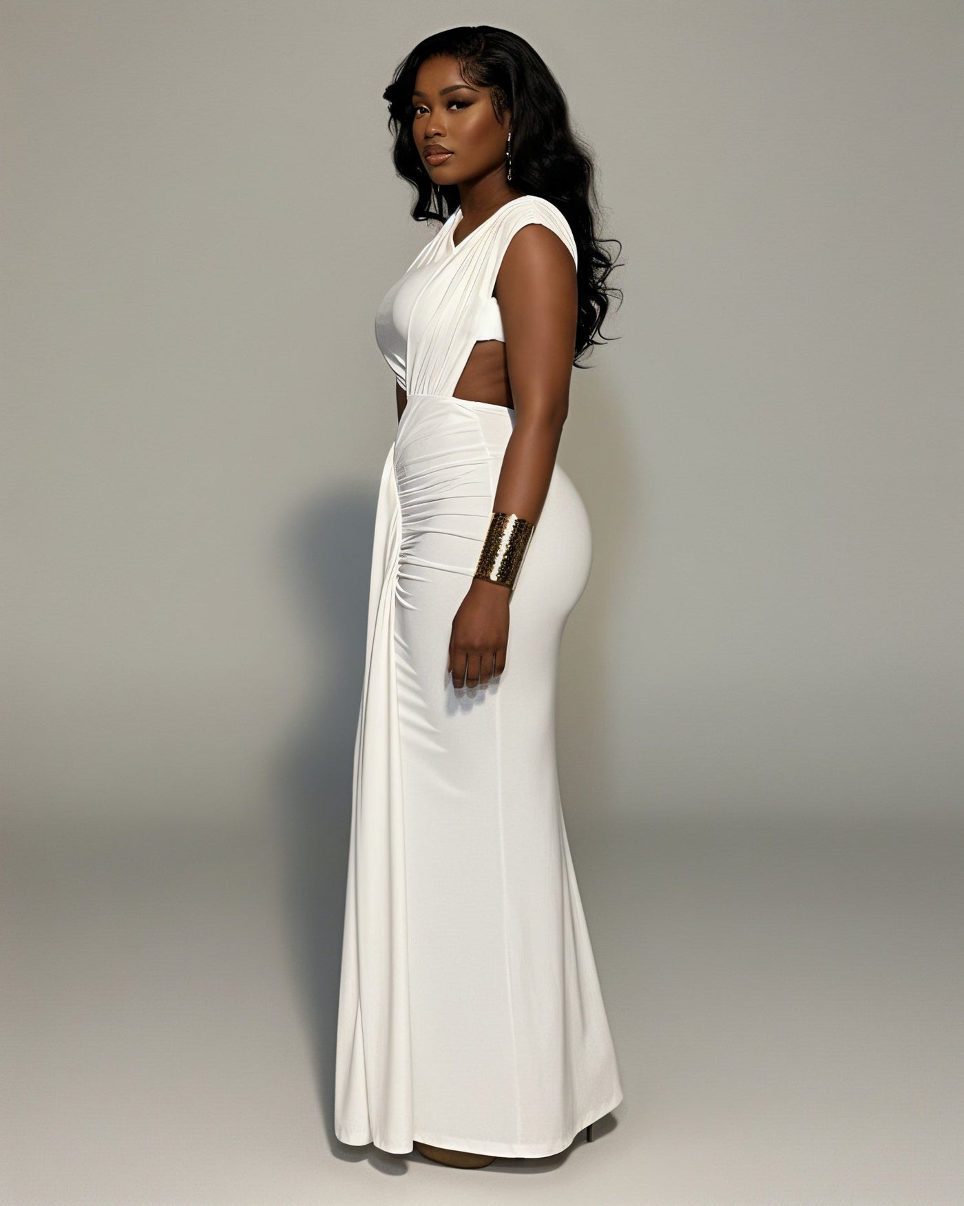 CALIORA Hip Cutout Maxi Dress