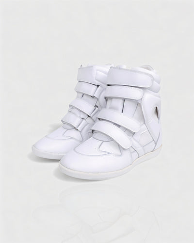 AZURA Suede High-Top Wedge Sneakers