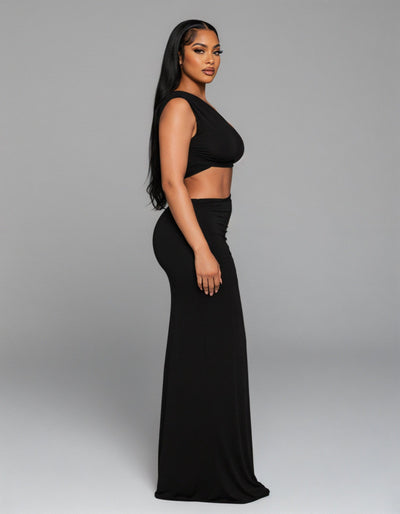FRANCESCA Oblique Tube Top & Maxi Skirt Set