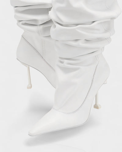 BELLARA Faux Leather Slouchy Pointed Toe Stiletto Boots