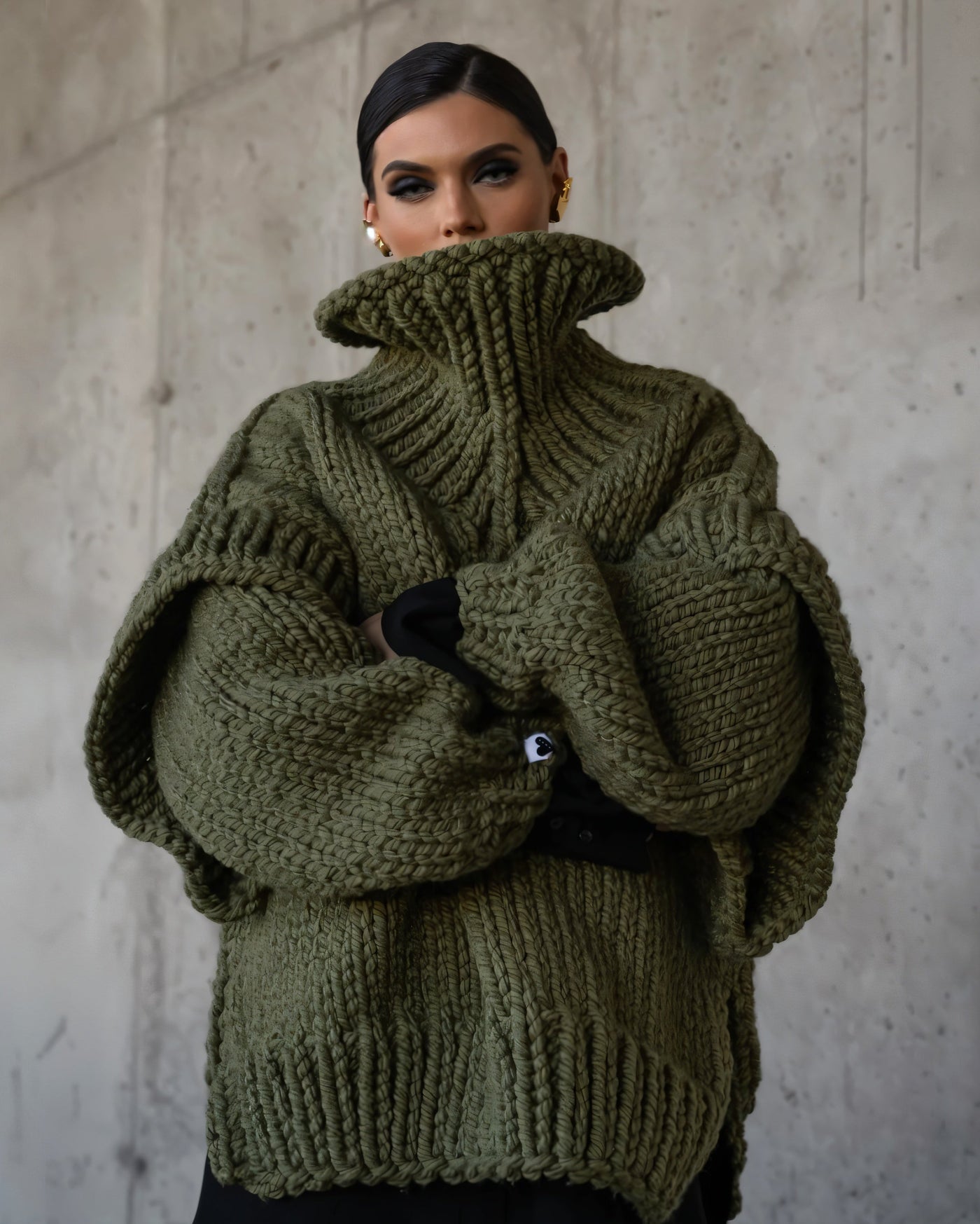 NARLA Fluffy Long Sleeve Turtleneck Sweater