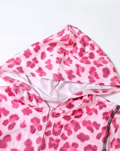 NOA Leopard Zip Up Top & Pants Set