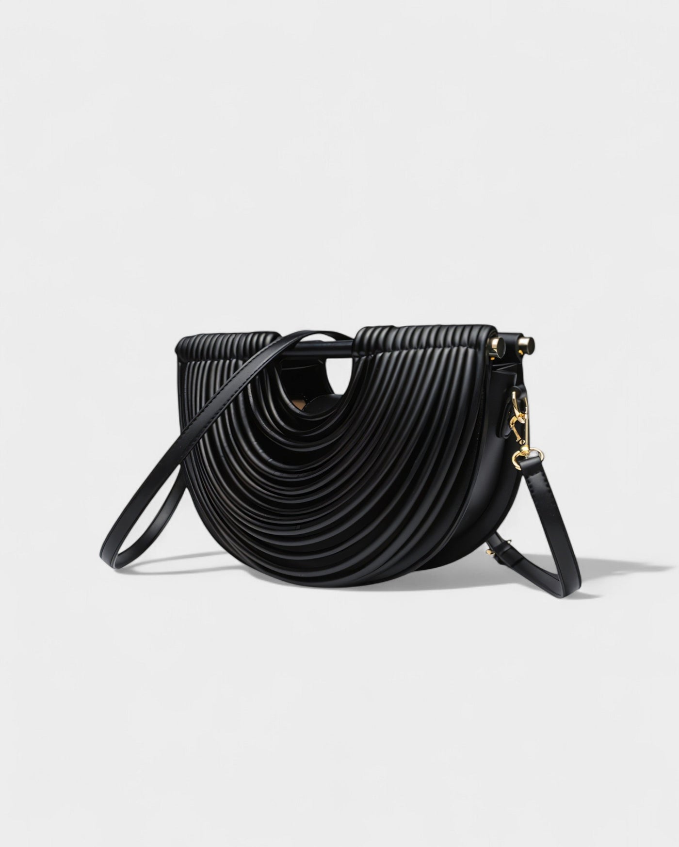 CANYA Textured Half-Moon Crossbody Clutch