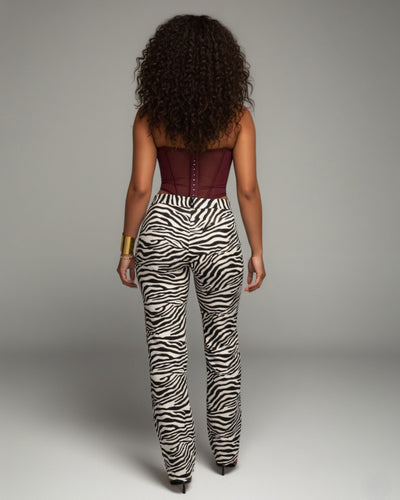 ERICH Structured Sheer Mesh Boned Corset Top