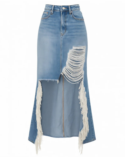 AINSLEY Fringe Split Denim