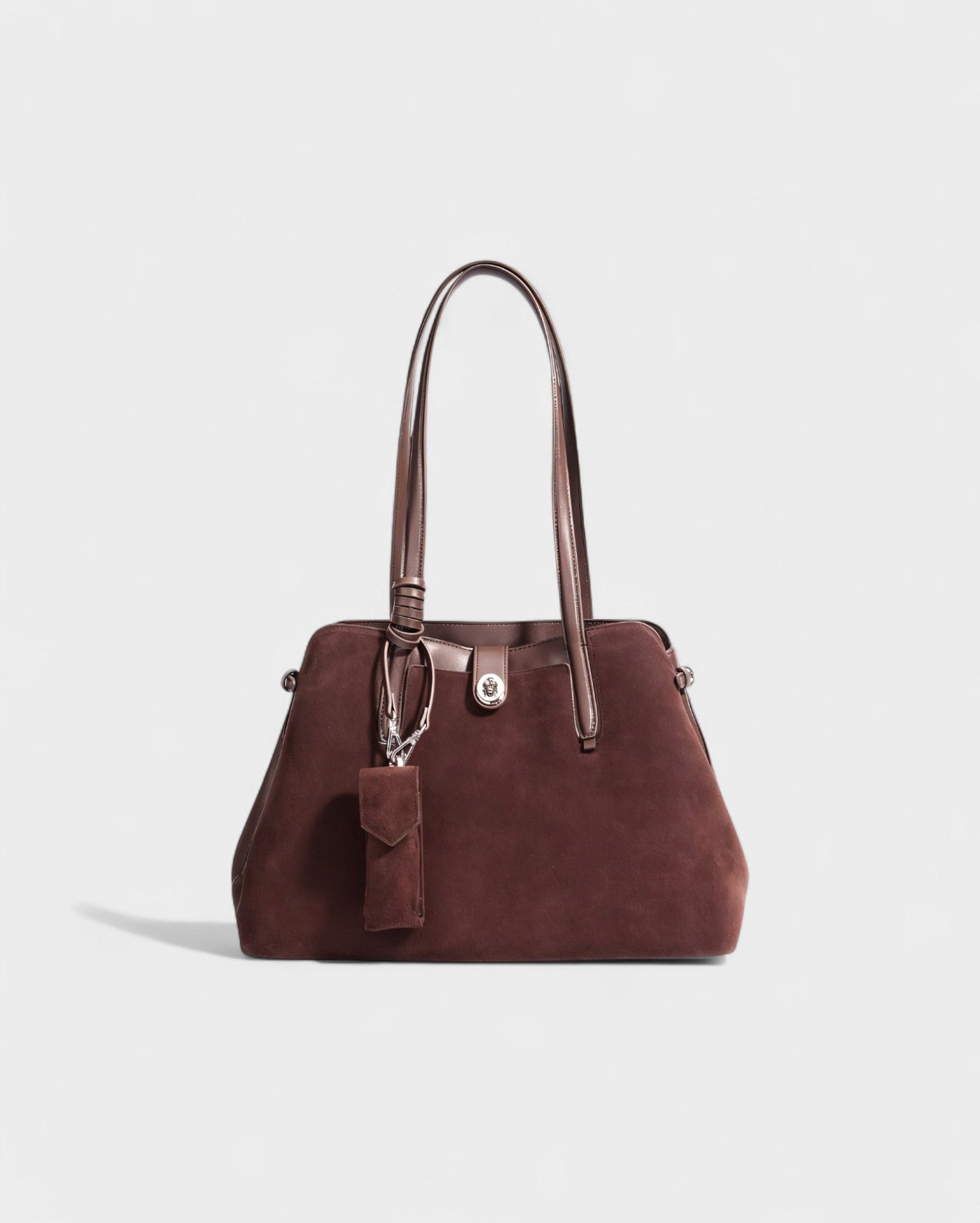 ORLINA Faux Suede Tote with Top Turn-Lock