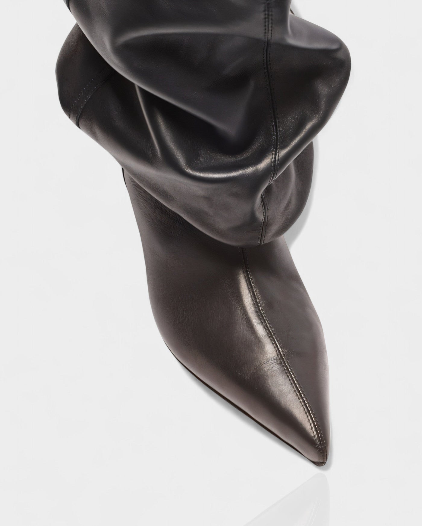 IRELLE Slouchy Faux Leather Pointed Wedge Heel Boots