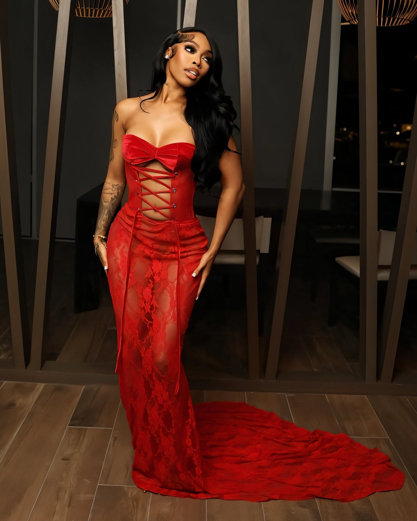 NYRA Tube Top Strap Maxi Dress