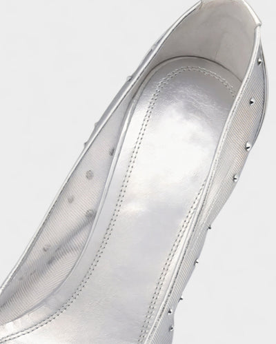 AURIEL Embellished Red Sole Mesh Stiletto Heels