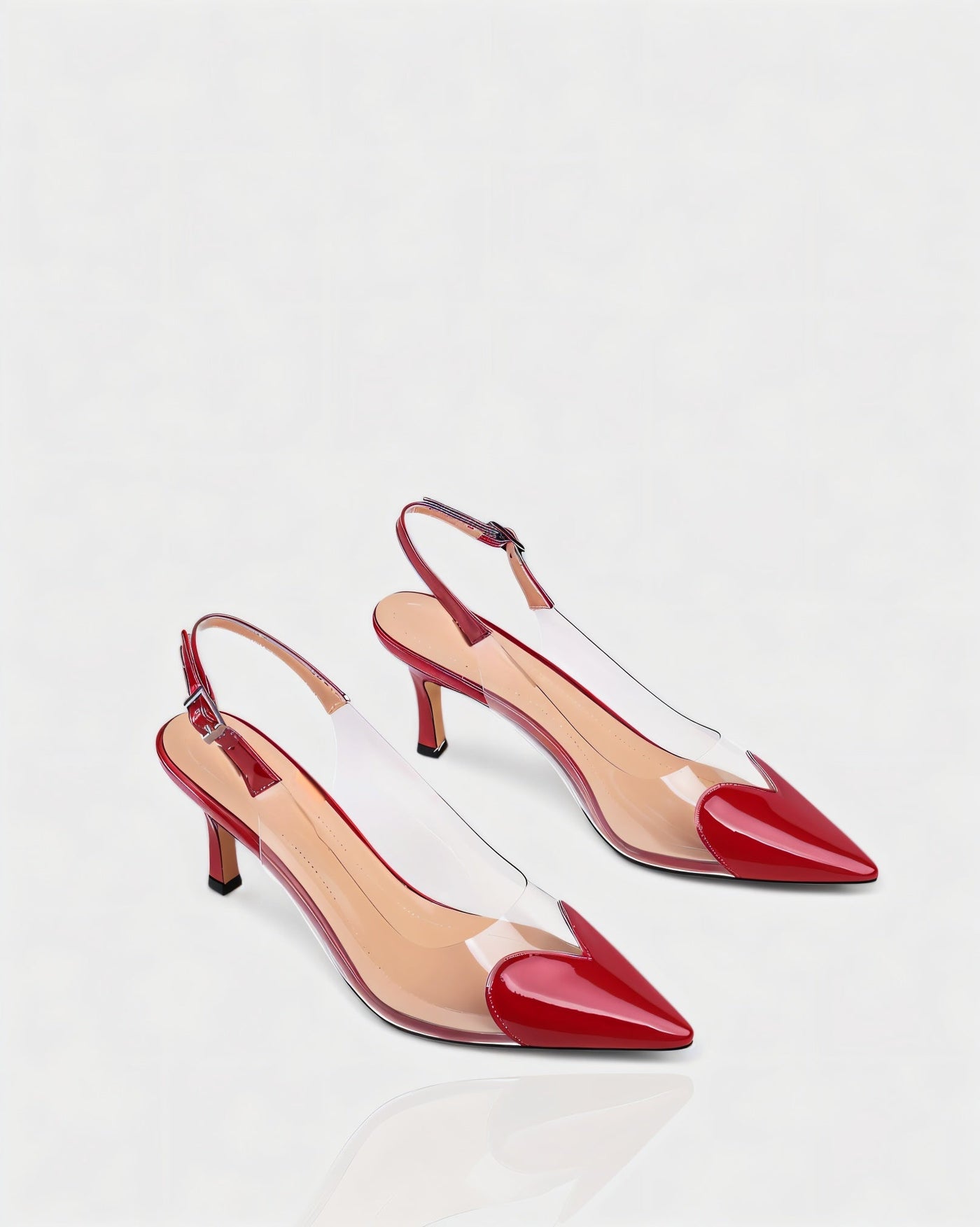 IRENE Clear Heart Detail Heels