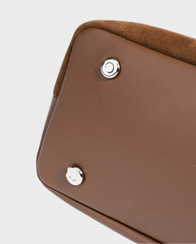 ORLINA Faux Suede Tote with Top Turn-Lock