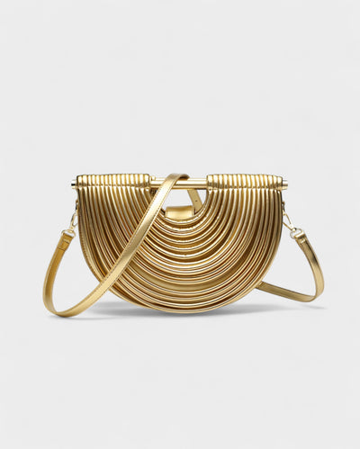 CANYA Textured Half-Moon Crossbody Clutch