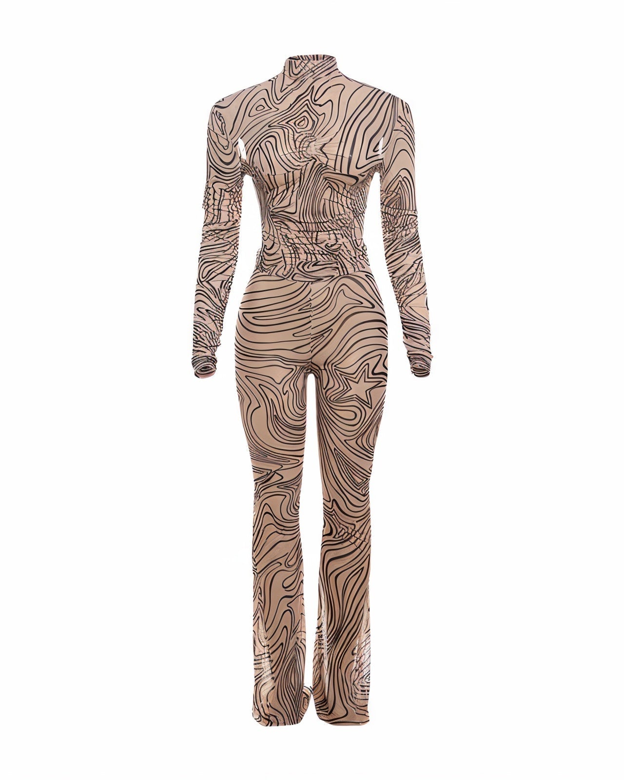 RILA Mesh Top & Flared Pants Set