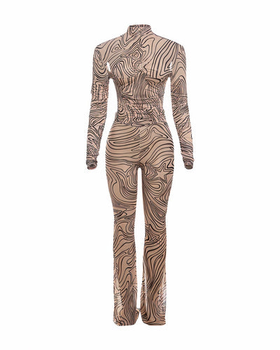 RILA Mesh Top & Flared Pants Set