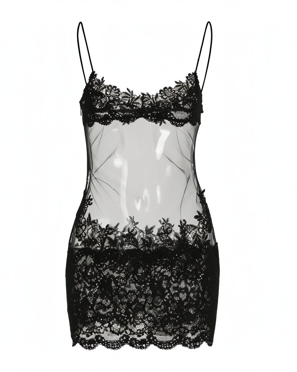 LAURA Mesh Lace Mini Dress