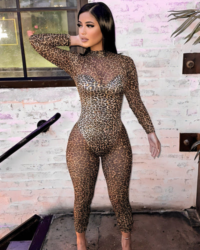 KIZZY Corset Style Leopard Jumpsuit