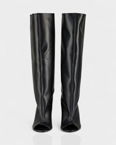 HELIRA Peep Toe Wedge Knee High Boots