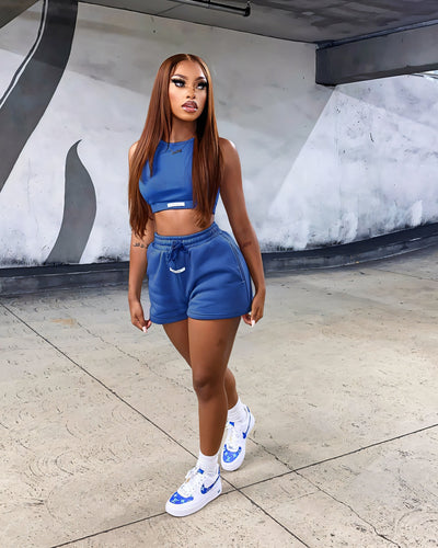 CHERRY Crop Tank & Drawstring Shorts Set