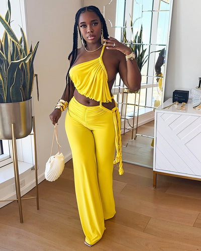 BASIA Rope Detail Wide-Leg Jumpsuit