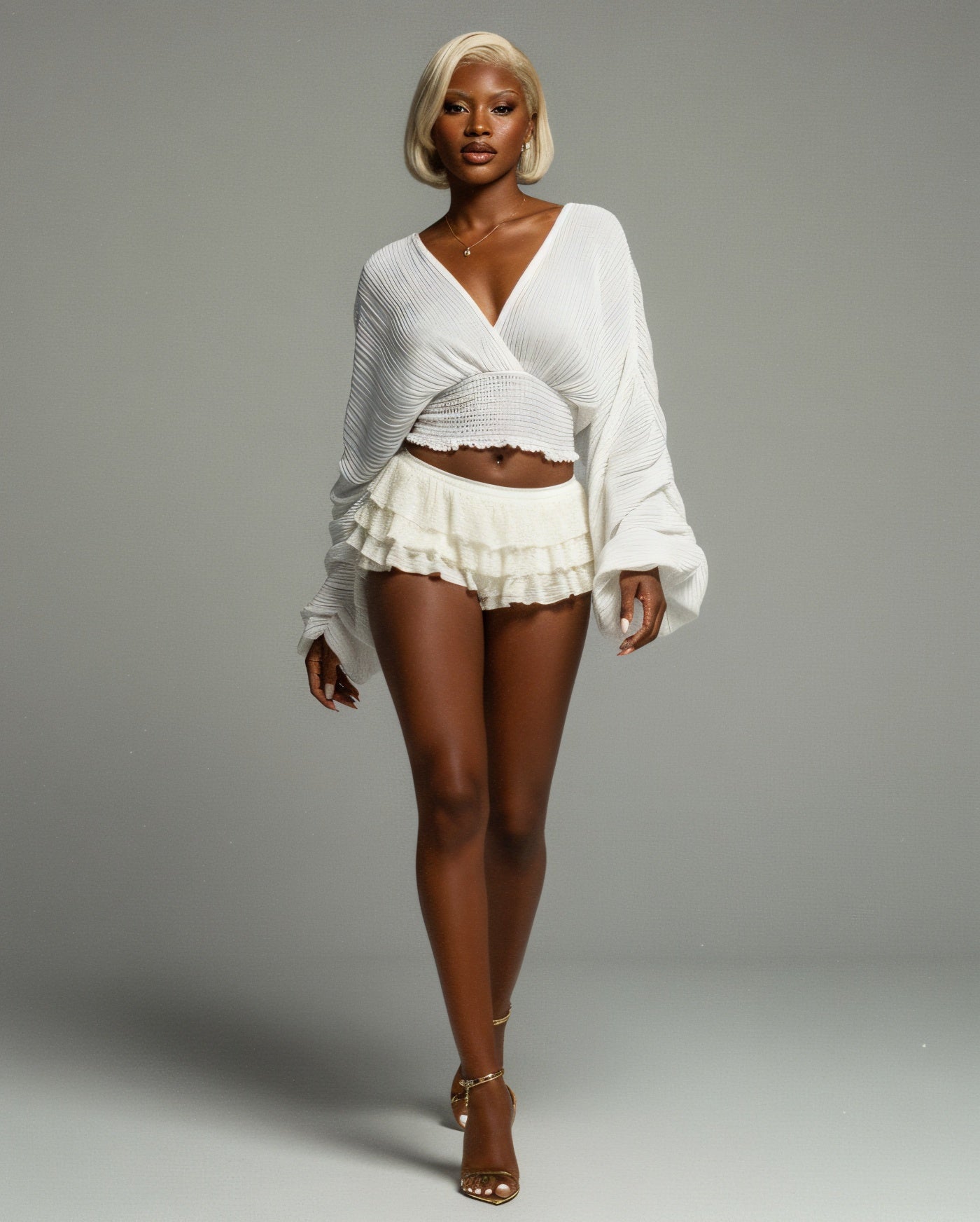 BERYL Long-Sleeve Chiffon Blouse