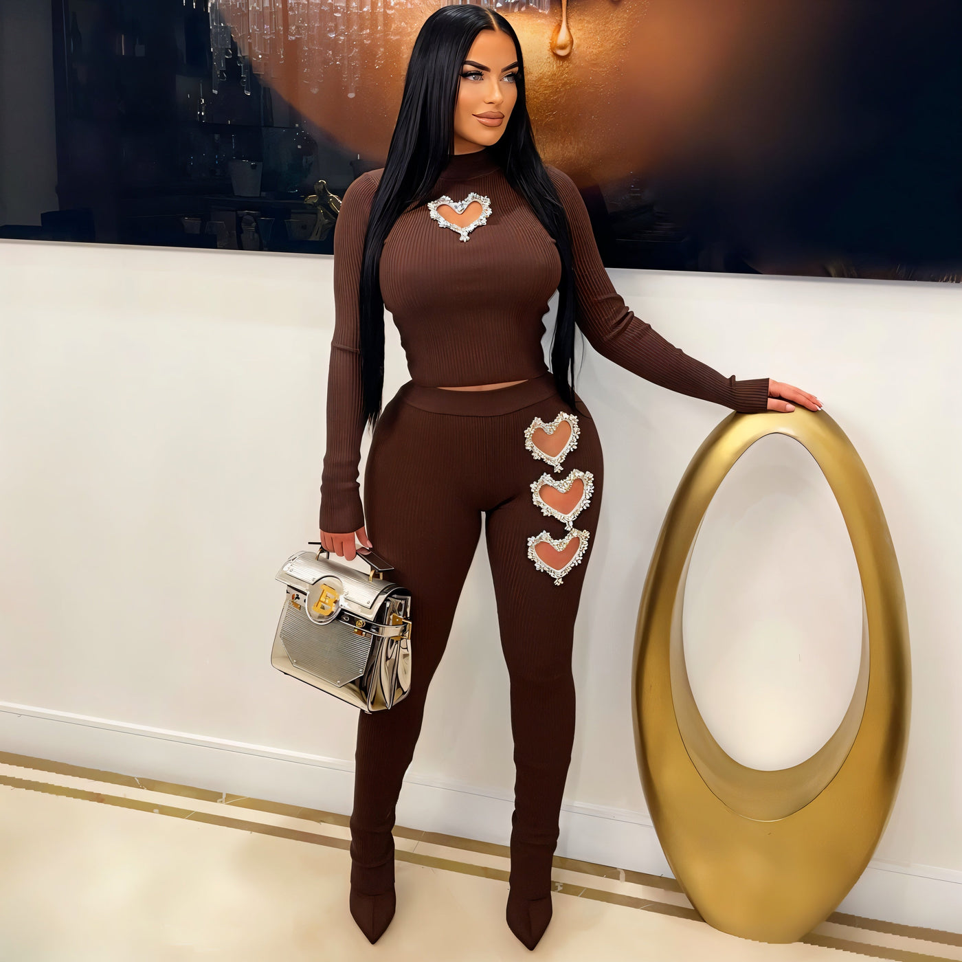 ESME Embelished Heart Cutout Set