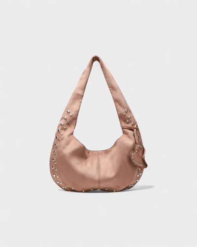 GELLA Heart Charm Studded Shoulder Bag