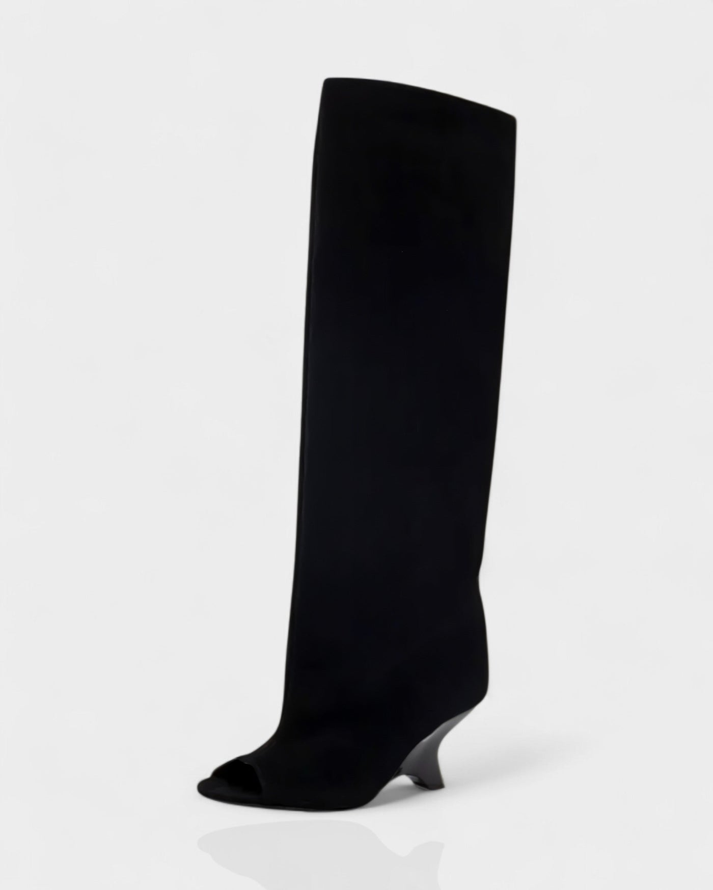 HELIRA Peep Toe Wedge Knee High Boots