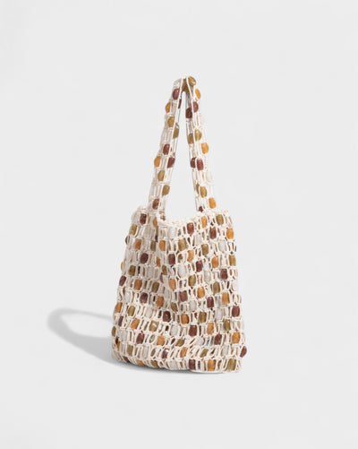 LORENZA Beaded Net Shoulder Bag