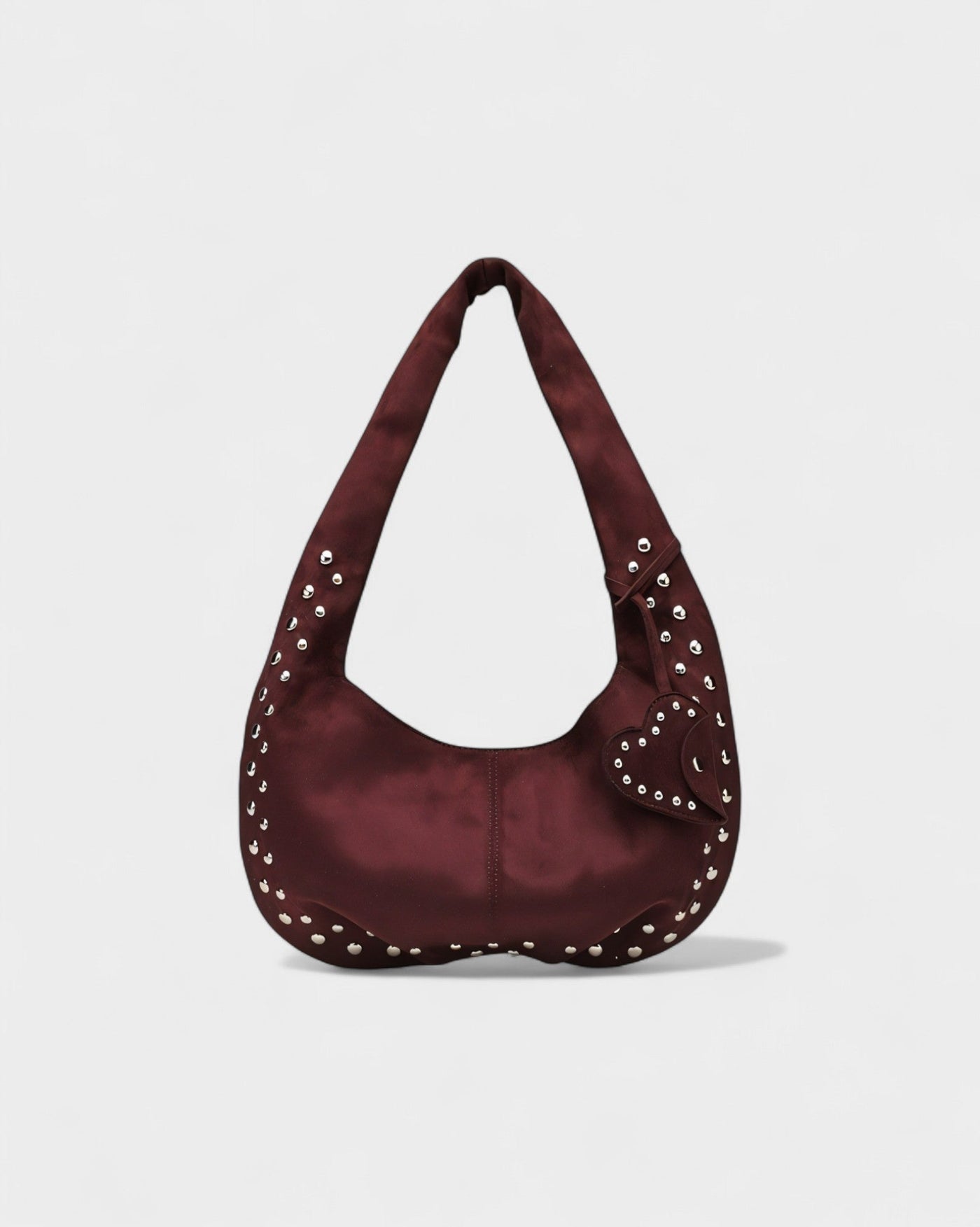 GELLA Heart Charm Studded Shoulder Bag