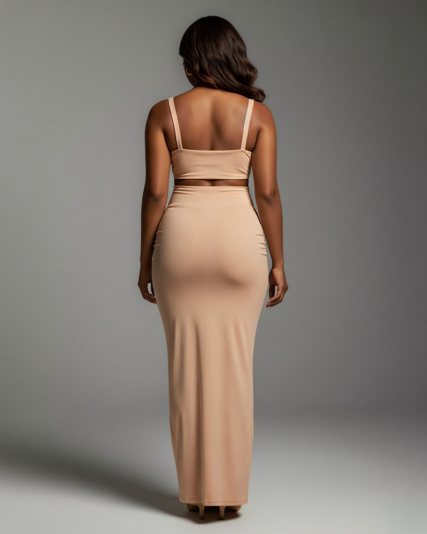 ZELLA Ruched High-Waist Draped Maxi Skirt