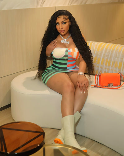 VIENNA Stripes Print Mini Dress