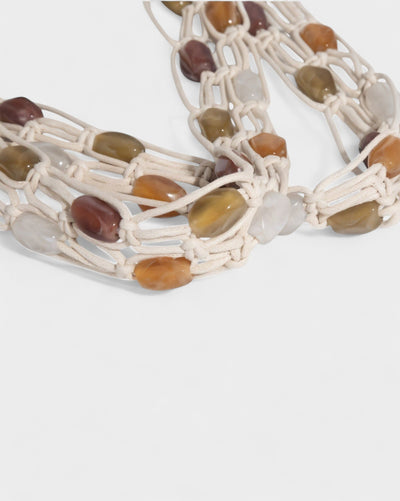 LORENZA Beaded Net Shoulder Bag