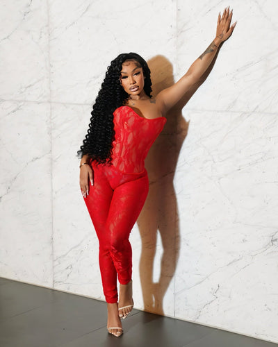 SAMANTHA Corset top & High-rise Fitted Pants Set