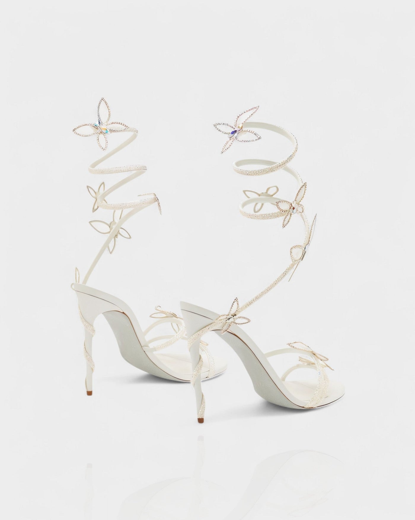LYNA Crystal Butterfly Spiral High Heels