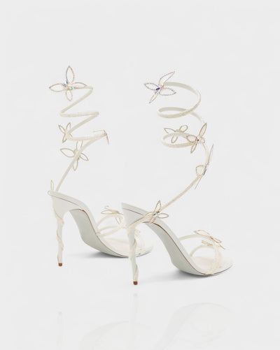 LYNA Crystal Butterfly Spiral High Heels