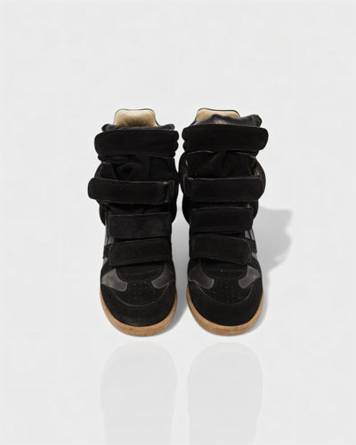 AZURA Suede High-Top Wedge Sneakers