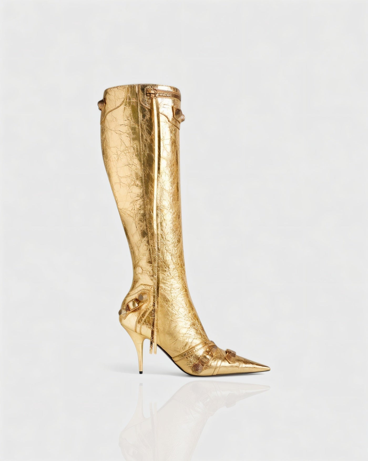 WENA Studded Pointed Toe Knee-High Boots