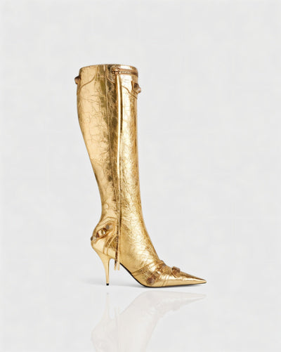 WENA Studded Pointed Toe Knee-High Boots