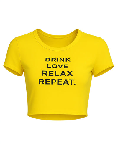 VERONICA Graphic Slogan Crop Top