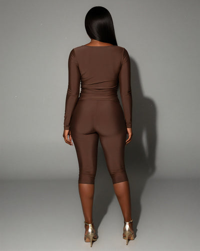 ASANA Asymmetrical Long Sleeve Top & Capri Pants Set