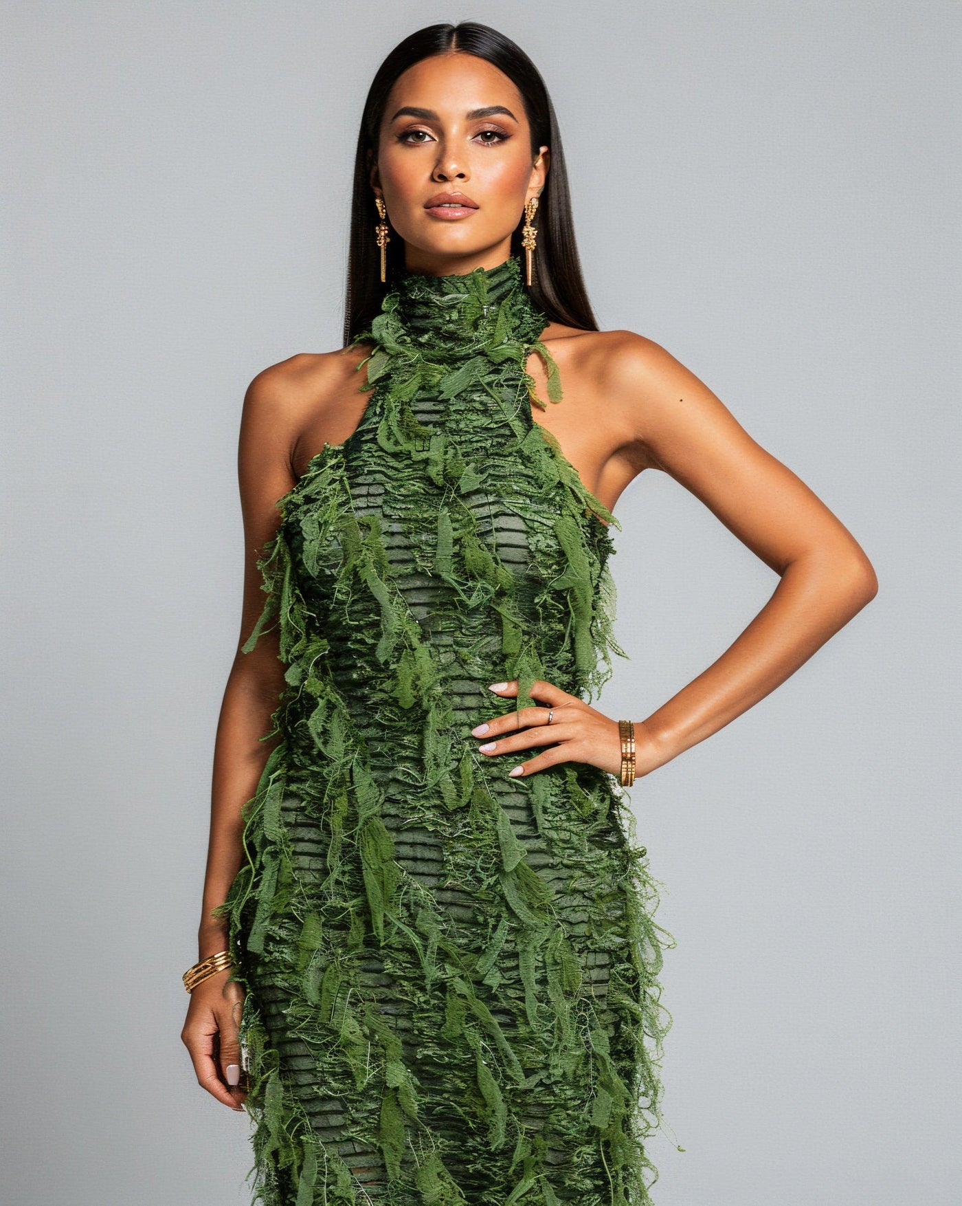 LILYANA Tassel Splicing Backless Midi Dress