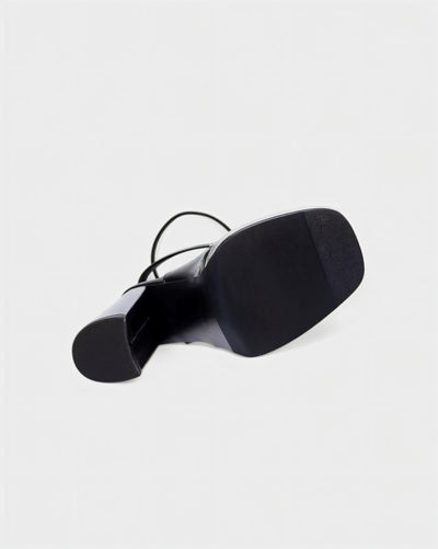 ELARYA Peep Toe Heels with Clear Panels & Ankle Strap