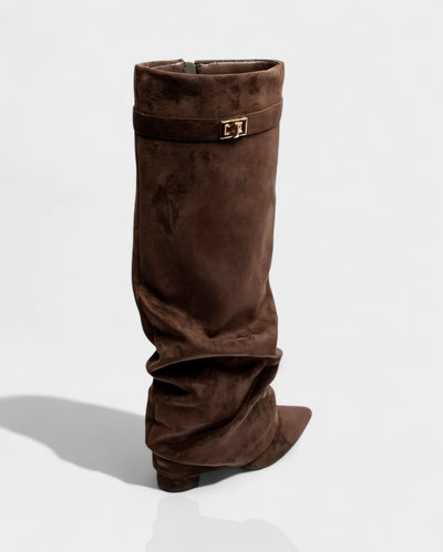 MAISY Slouchy Pointed-Toe Knee-High Boots