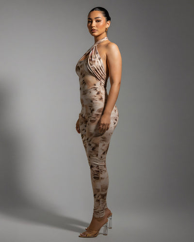 GIANA Crisscross Halter Jumpsuit