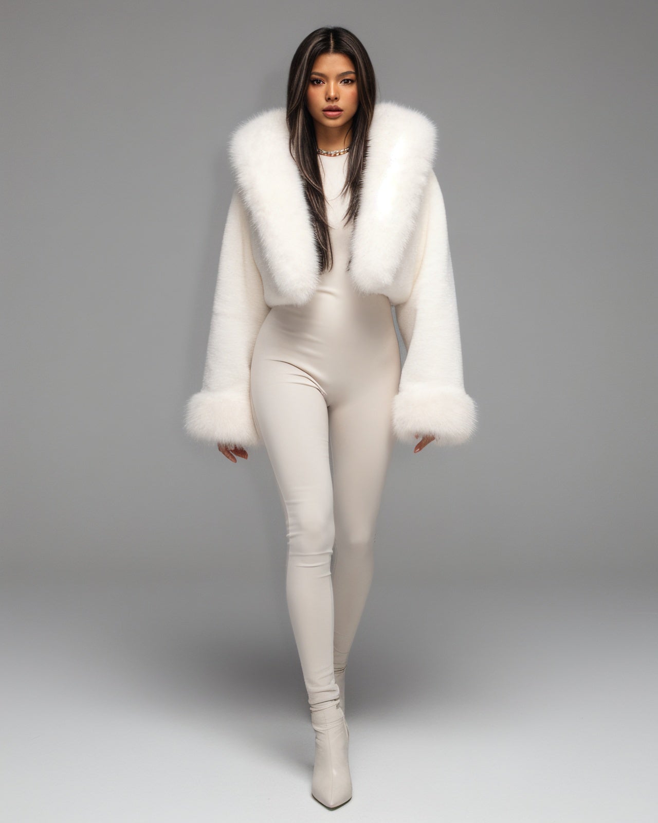 EZRA Plush Oversized Faux Fur Hooded Jacket