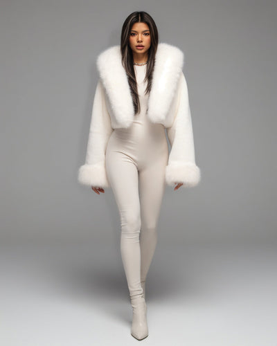 EZRA Plush Oversized Faux Fur Hooded Jacket