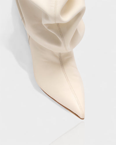 IRELLE Slouchy Faux Leather Pointed Wedge Heel Boots