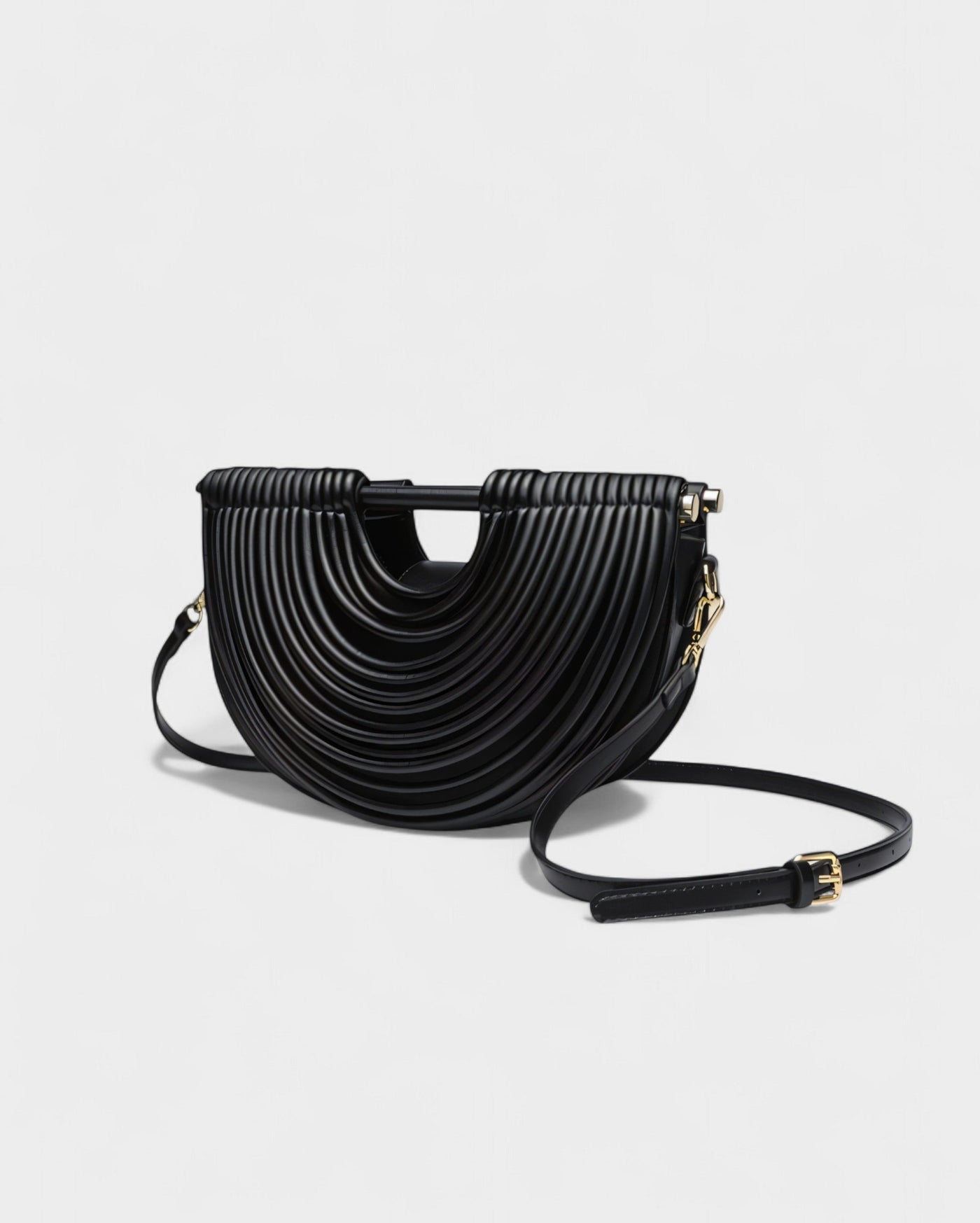 CANYA Textured Half-Moon Crossbody Clutch